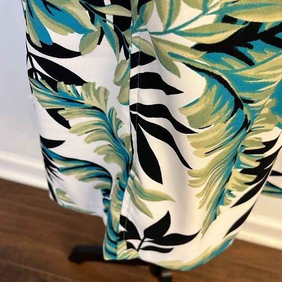 AB Studio Tropical Form Fitting Spandex Midi Dress, Sz. 2. - Picture 4 of 11